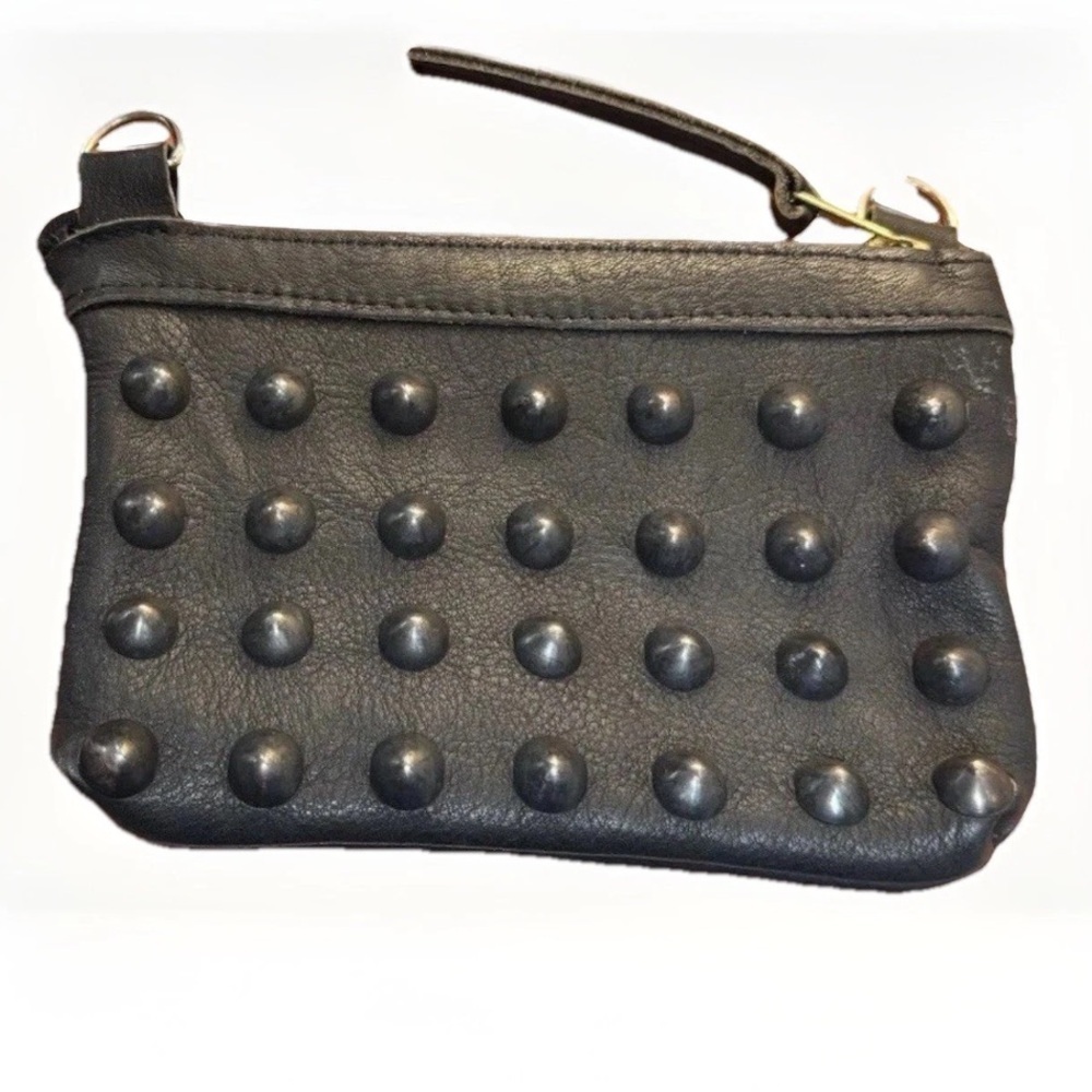 Maya Moon Design Leather Studded Wallet/ Pouch